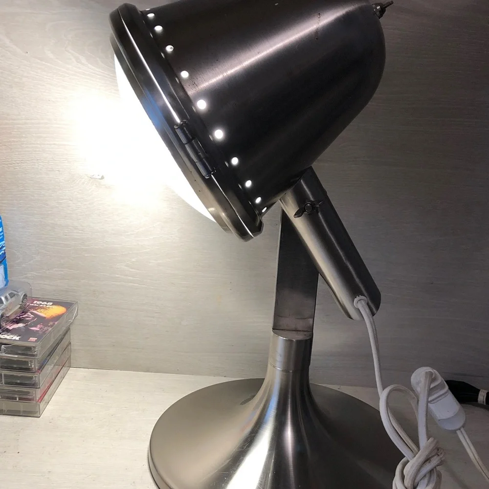 Art Deco Industrial Machine Age Modernist Space Age Electric Metal Lamp Pls Read